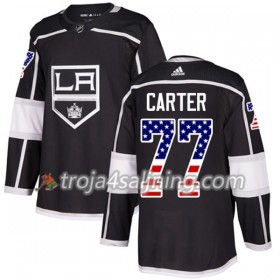 Los Angeles Kings tröja Jeff Carter 77 Adidas 2017-2018 Svart USA Flag Fashion Authentic - NHL Tröjor Herr